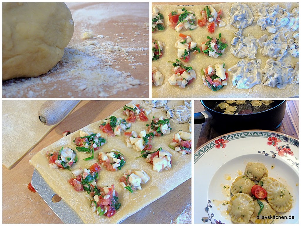 Selbstgemachte Ravioli mit dreielei Füllung